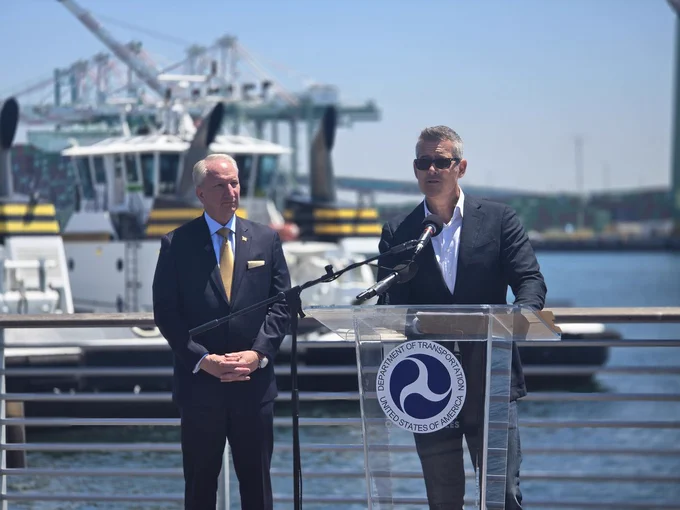 U.S. Department of Transportation Secretary Sean P. Duffy and Port of Los Angeles Executive Director Gene Seroka 