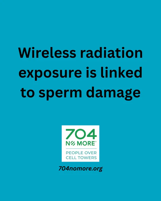 A simple informational image highlighting the potential link between wireless radiation exposure and sperm damage, promoting awareness.