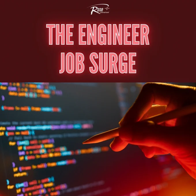 Rose International shares an image that reads “The Engineer Job Surge.”