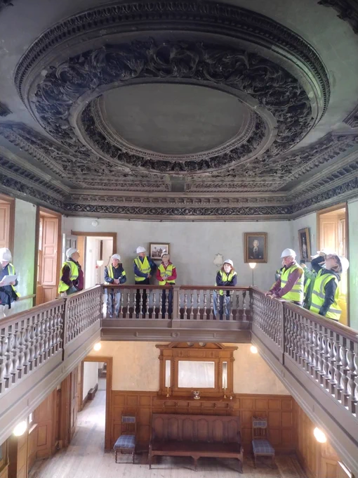 Plaster ceiling at Bannockburn House.