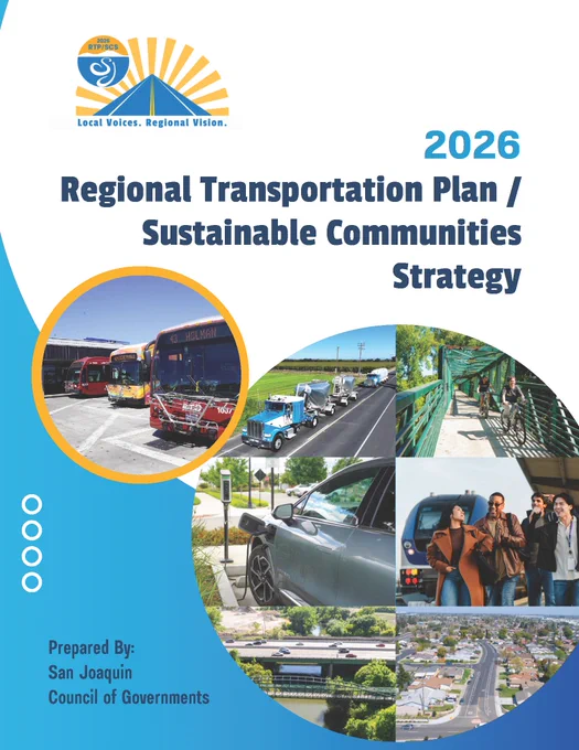 Cover of the draft 2026 Regional Transportation Plan/Sustainable Communities Strategy.

Portada del borrador del Plan Regional de Transporte/Estrategia de Comunidades Sostenibles 2026 (RTP/SCS).