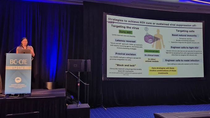 Dr. Zabrina Brumme presenting at the Spring 2026 BC-CfE Update.