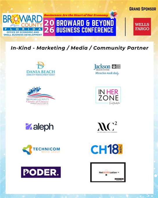 Broward & Beyond Business Conference In-Kind Sponsors with logos 