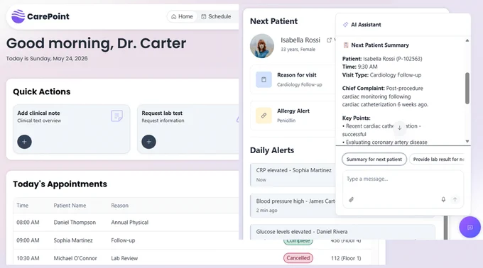 Q2 2026 screengrab: New Healthcare and Project Tracker Sample Apps in KendoReact