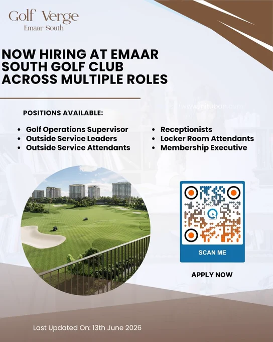 Dubai Hospitality Opportunities at Emaar South Golf Club

Read More & Apply: https://www.inituban.com/2026/06/emaar-south-golf-club-careers 

Emaar South Golf Club hiring opportunities include leadership and frontline positions contributing to high standards across club operations.

#EmaarSouth #GolfJobs #CareerOpportunities #GolfClubCareers #HospitalityJobs #JoinOurTeam #GolfDestination #JobOpening #WorkInGolf #EmaarCareers