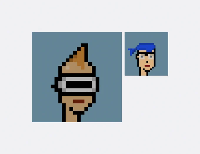 Grid of 0xc21a…15b2's 2 CryptoPunks, with 1 newly acquired punk enlarged.