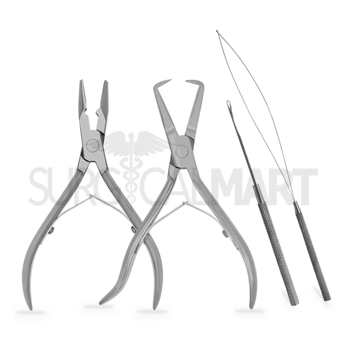 Surgical Mart 4 Pcs Hair Extension Tool Kit for Micro link & Beads Hair Extensions