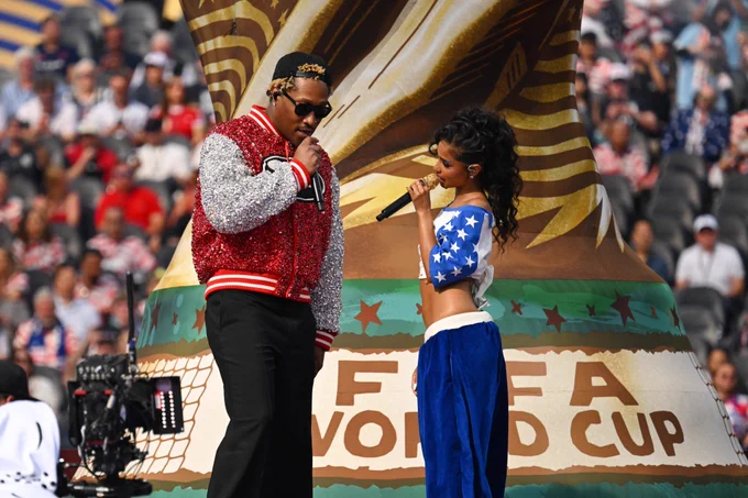 Performers during the opening ceremony in Los Angeles