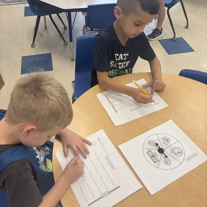 students learning about
