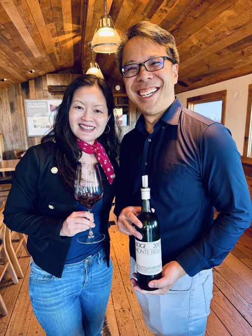 Susan R Lin MW with Joshua Chan DipWSET at RIDGE Vineyards Monte Bello