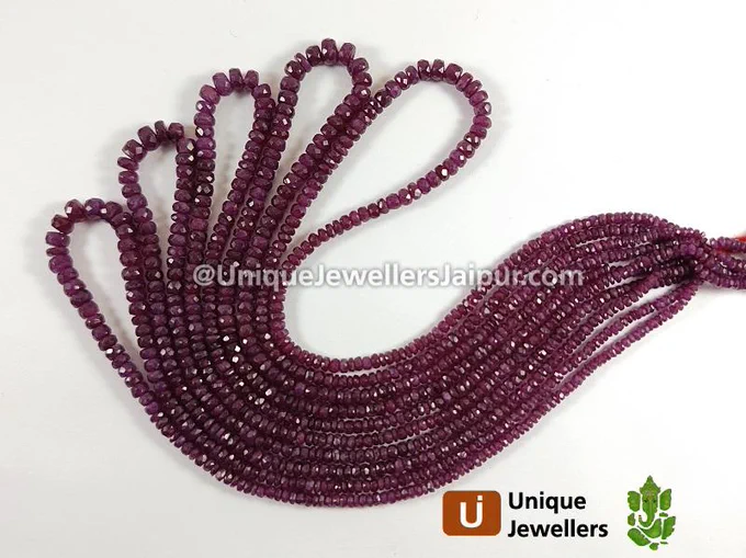 Buy Natural Ruby Faceted Roundelle Beads Online