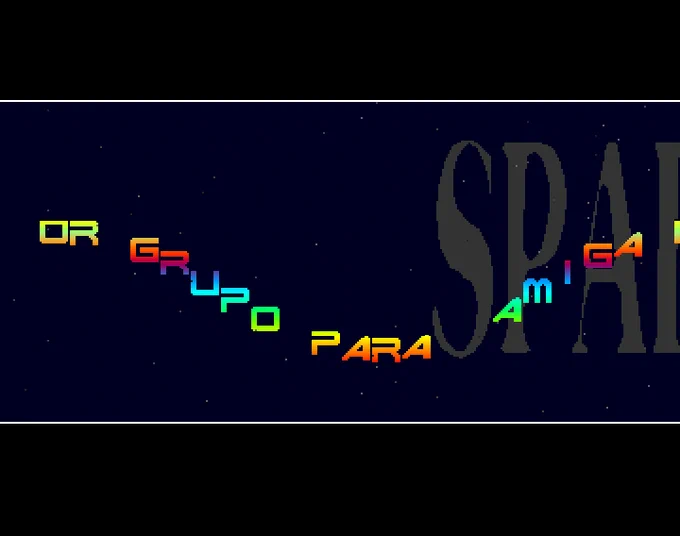 Screenshot of "World Cup '90" - Intro Hack: Spaikers - Published by Genias on Commodore Amiga (1990)