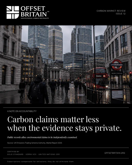 🔍 If a carbon claim can’t be verified, should it be trusted?
As demand for carbon neutrality, ESG transparency, climate accountability, and verified carbon credits continues to rise, public evidence has become the new standard for trust.
✅ Transparent Reporting
✅ Public Carbon Registries
✅ Independent Verification
✅ Measurable Climate Impact

🌍 The future belongs to organizations that prove their impact, not just promote it.
💬 Do you believe sustainability claims should always be publicly verifiable?
🌐 Learn more: offsetbritain.org

#CarbonNeutral #NetZero #Sustainability #ESG #ClimateAction #CarbonCredits #CarbonAccounting #EnvironmentalResponsibility #EnvironmentalImpact #VerifiedCarbonCredits #BusinessResponsibility #OffsetBritain #NetZeroStrategy #ClimateSolutions