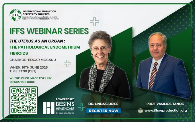IFFS Uterus Webinar Series: Pathological Endometrium and Fibroids - A New Global IFFS Webinar Series, in partnership with Besins Healthcare

Lead by: Prof. Vasilios Tanos and Prof. Dr. Linda Giudice

Chair: Dr. Edgar Mocanu (IFFS Immediate Past-President)

Date: 16th June 2026
Time: 13:00 CET (GMT  1)

@besins.healthcare
@besinshealthcaremx
@besinsbrasil
@besins_healthcare_kz
@edgar.mocanu

Register: https://us06web.zoom.us/webinar/register/WN_AHZ2QQ6YRcynwNs_-3x8lQ

OR Visit: https://www.iffsreproduction.org/event/the-pathological-endometrium-fibroids/

#freewebinar #doctorsofinstagram #healthcareprofessionals #doctors #clinicians #nurses #medicalstudents #uterus #besinshealthcare #iffs2026