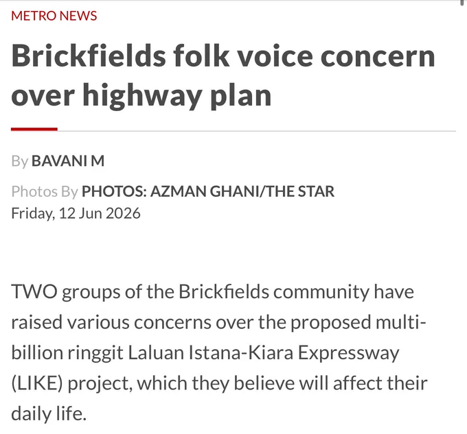 Brickfields folk voice concern over highway plan


TWO groups of the Brickfields community have raised various concerns over the proposed multibillion ringgit Laluan Istana-Kiara Expressway (LIKE) project, which they believe will affect their daily life.