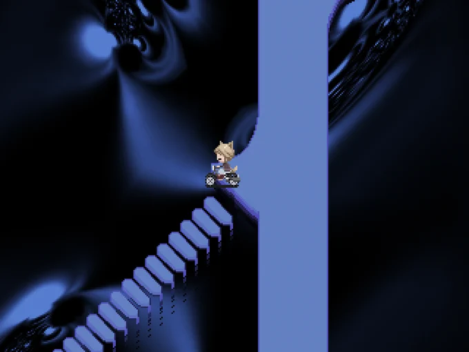 fangame: Yume 2kki (2007) location: blue palm road author: openbreeze
