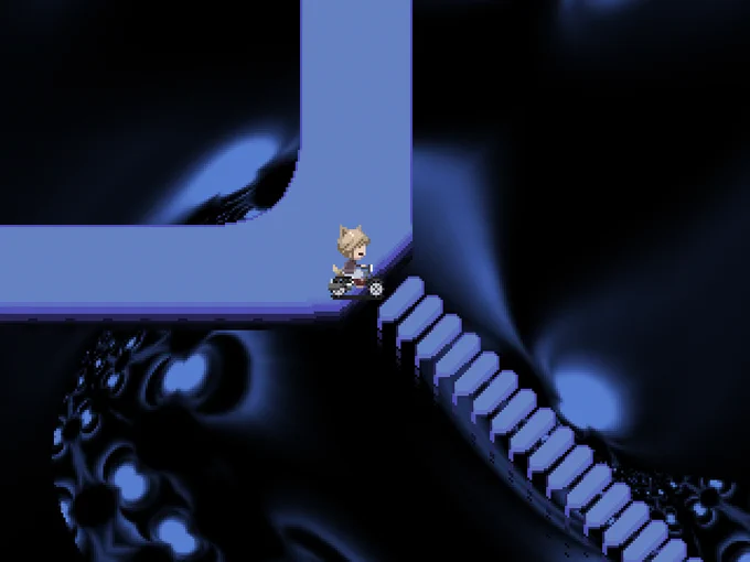 fangame: Yume 2kki (2007) location: blue palm road author: openbreeze