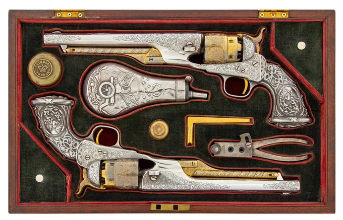 Colt 1860 Army Revolvers with Engraved Tiffany & Co. Grips