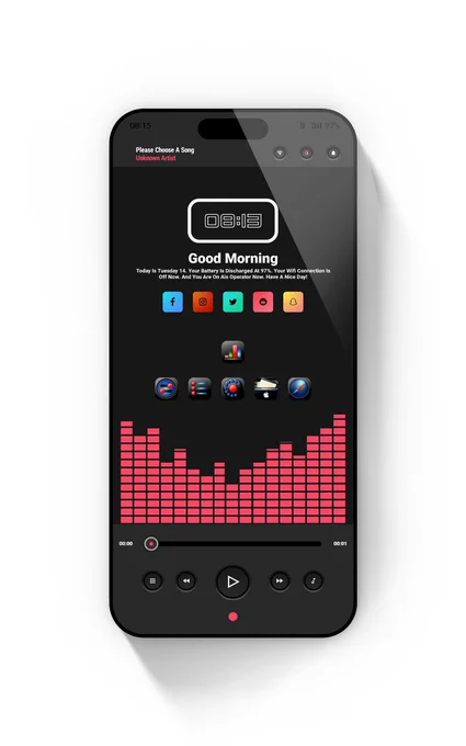 iOnyx handcrafted iPhone app icons, glossy black aesthetic icon pack for iOS home screen customization, premium dark mode designer theme.