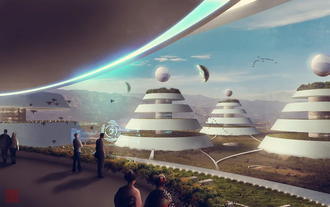 Future city on terraformed Mars by Julian Faylona