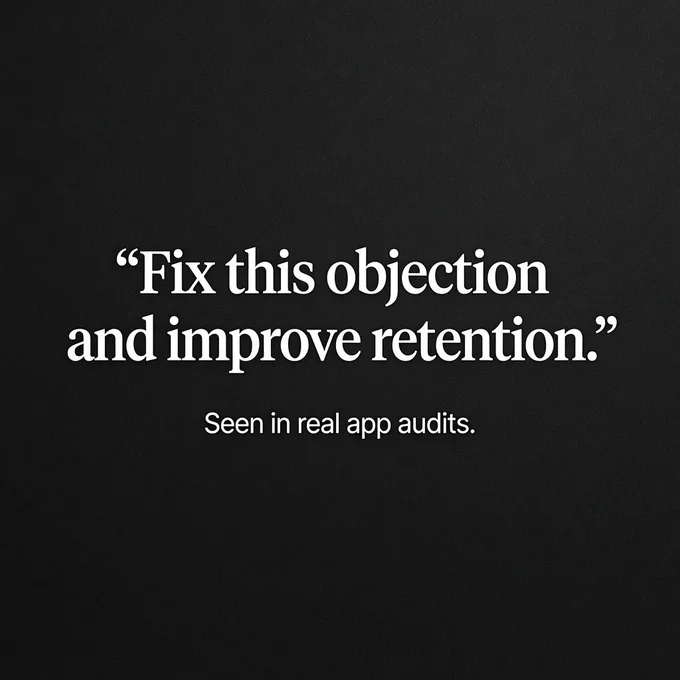 Slide 4/4: In our audits this simple change lifts ratings and keeps more users. What is your current onboarding like? Comment below.