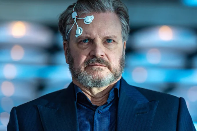 Colin Firth scowls and snarls his way through Steven Spielberg's Disclosure Day as Noah Scanlon, the CEO of a US Government backed corporation that has buried evidence of extra terrestrial life and is determined to keep it that way.