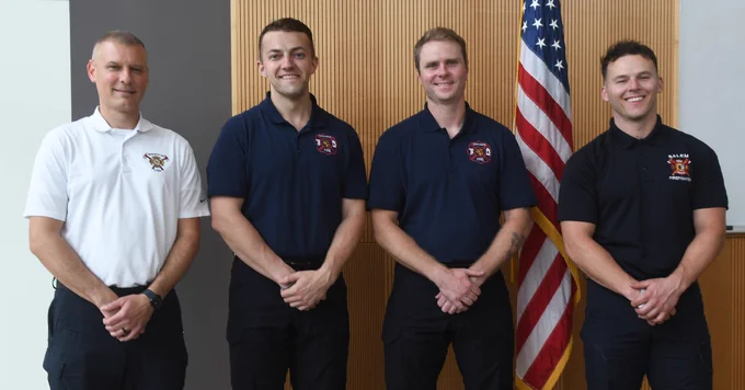 Fire chief and three recruits