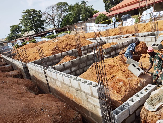 Blockwork in foundation 