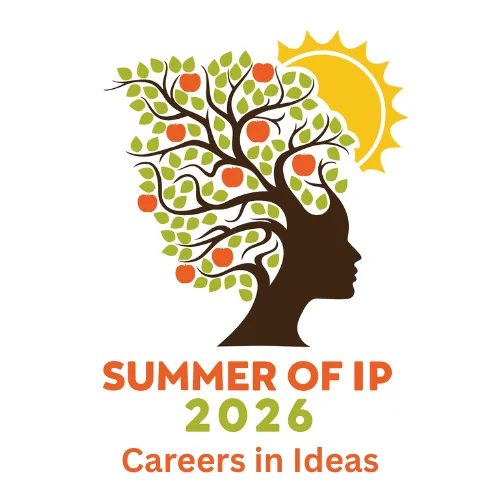 Profile of a face merging into a fruit-bearing tree with a bright sun, representing creativity and innovation for Summer of IP 2026 careers.