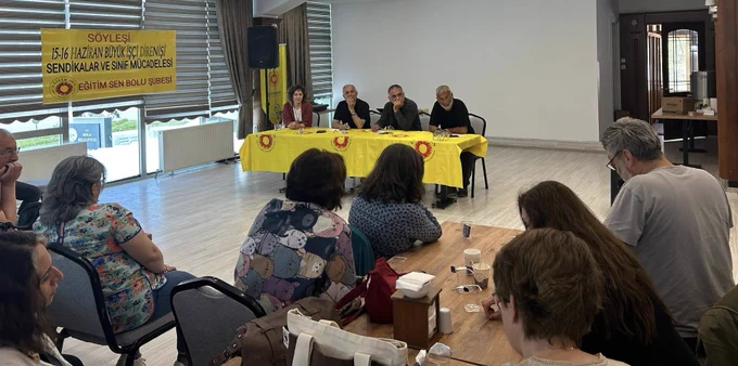 Eğitim Sen Genel Başkanı Kemal Irmak, Bolu Şubemizin düzenlediği “15-16 Haziran Büyük İşçi Direnişi, Sendikalar ve Sınıf Mücadelesi” paneline katılarak sürece dair görüşlerimizi paylaştı.