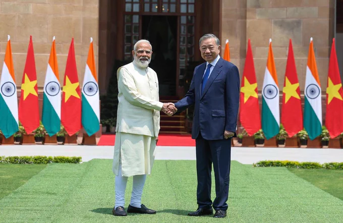 Indian Prime Minister Modi met President of the Socialist Republic of Vietnam, To Lam, at Hyderabad House, in New Delhi on
May 06, 2026. Source: Prime Minister of India
