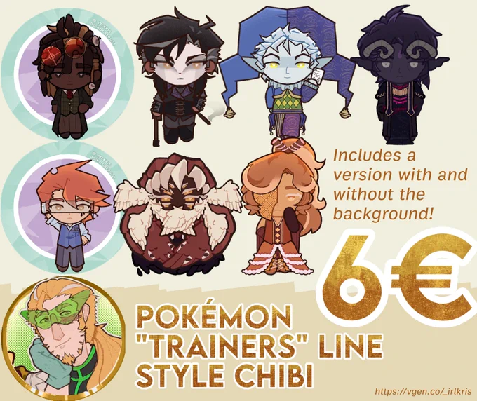 Pokémon trainers line Inspire chibis at 6€