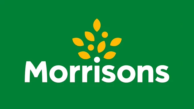 Morrisons logo with stylised yellow leaves above white text on a green background.