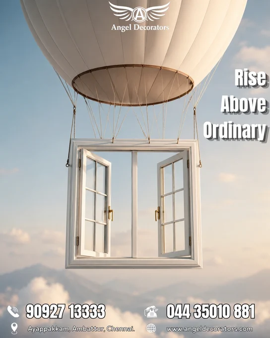 ✨ Rise Above Ordinary with Premium uPVC Windows and Doors in Chennai ✨

Looking for the best uPVC windows and doors in Chennai?
Angel Decorators offers stylish, durable, and energy-efficient uPVC solutions for homes, apartments, villas, and commercial spaces.

✅ Premium Quality uPVC Windows
✅ Modern uPVC Doors
✅ Sound & Heat Insulation
✅ Weather Resistant
✅ Professional Installation
✅ Affordable Prices

Transform your space with the trusted experts in uPVC windows and doors in Chennai.

📞 90927 13333
☎️ 044 35010 881
📍 Ayappakkam, Ambattur, Chennai
🌐 www.angeldecorators.com

#uPVCWindowsAndDoorsInChennai #uPVCWindows #uPVCDoors #BestuPVCWindows #Chennai #Ambattur #Ayappakkam #AngelDecorators #SlidingWindows #CasementWindows #HomeImprovement #ModernHomes #RiseAboveOrdinary #WindowsAndDoors #upvcchennai