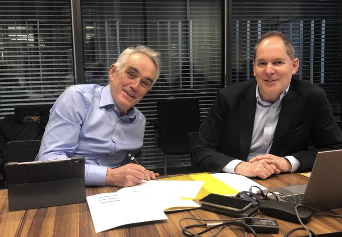 Robin Gisby pictured with my colleague and namesake Steve White