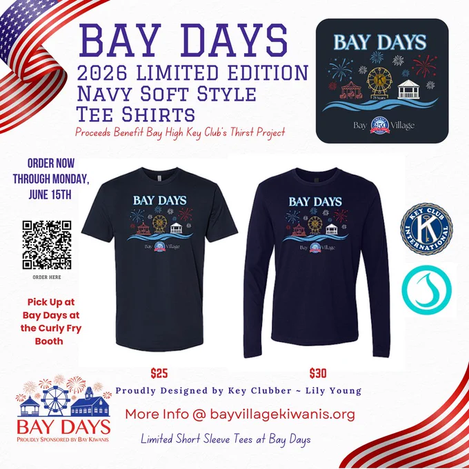 Bay Days spirit wear merch flyer for summer 2026