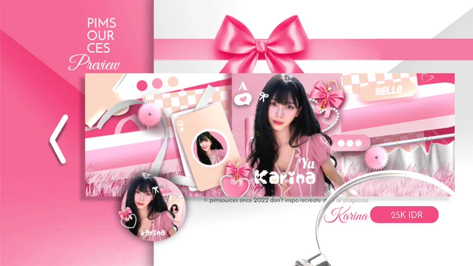 🐇 KARINA
🥞 25K IDR | Retext name
💝 QRIS 
graphics edited and designed by © pimsources since 2022 don't inspo steal recreate plagiarized or heavy reference are strictly prohibited