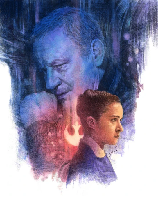 Illustrated portrait of Stellan Skarsgård as LUTHEN RAEL from the tv series ANDOR.