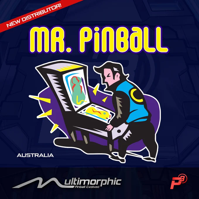 Graphic announcing Mr. Pinball as a new P3 distributor.