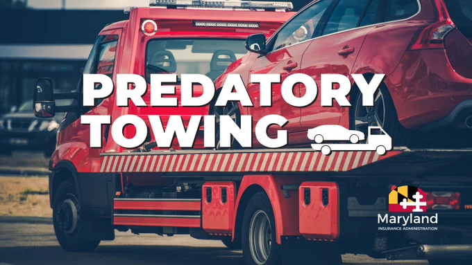 Predatory Towing. Car being towed.
