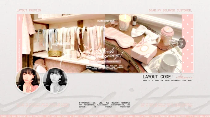 LAYOUT NAME: AKEMI.
CODE: KARINA-1.

LAYOUT IS AVAILABLE TO TAKE NOW.
8k for EACH, FREE RE-TEXT.
 1k ADD ON for JPEG AVA.

DM TO CLAIM.