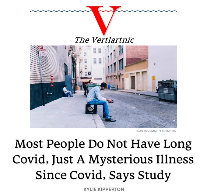 Someone taking a rest for a minute, if that's ok.
Headline:
Most People Do Not Have Long Covid, Just A Mysterious Illness Since Covid, Says Study
Story by Paolo Muchacho and Kylie Kipperton

Photo from UNsplash