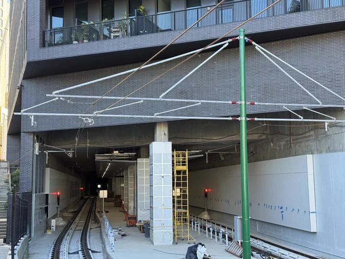 View towards Bethesda Purple Line station.