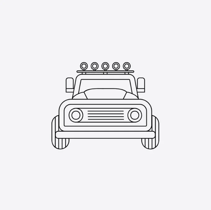 Car Minimal Vector Illustration Flat Icon 