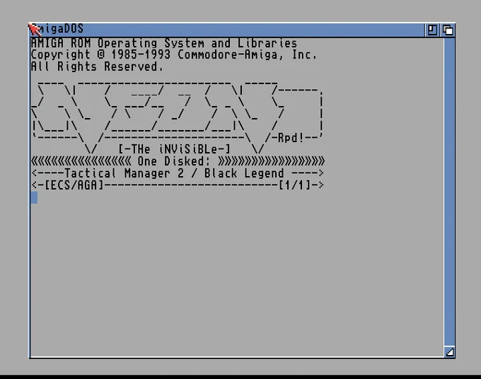 Screenshot of "Tactical Manager 2" - Crack: Neon - Published by Black Legend on Commodore Amiga (1995)