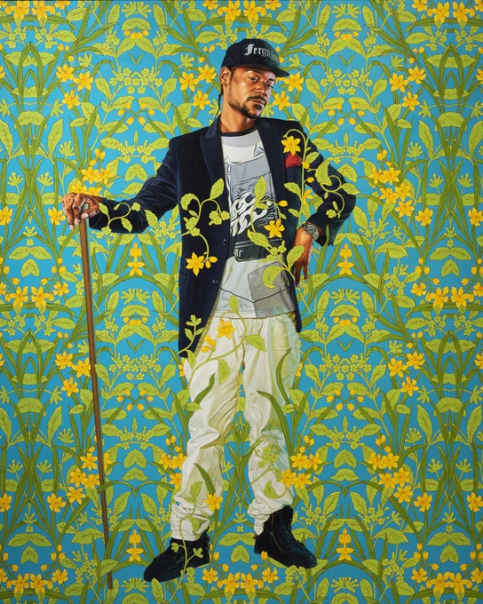 Kehinde Wiley, “Jacob de Graeff” (detail), 2018, oil on linen, 71 3/4 × 60 in., Oklahoma City Museum of Art, Museum purchase with funds from the Carolyn A. Hill Collections Endowment and the Pauline Morrison Ledbetter Collections Endowment, 2018.103, © Kehinde Wiley, photo © Oklahoma City Museum of Art