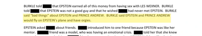 FBI interview record: Ron Burkle tells witness Epstein earned money from Wexner; Burkle says Epstein and Prince Andrew had orgies on Epstein's plane