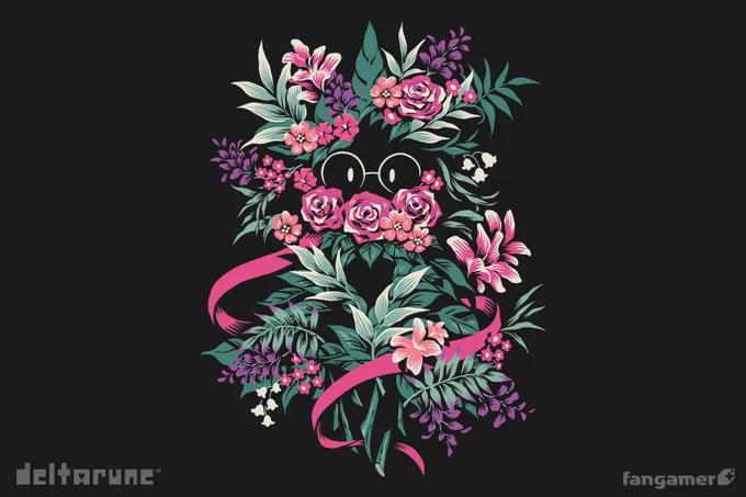 Ralsei t shirt design in which he's covered in flowers.