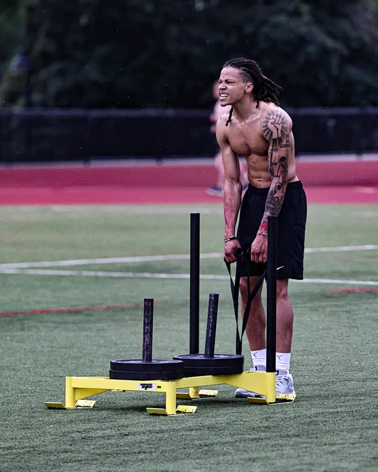Malik Mack using the weighted sled
