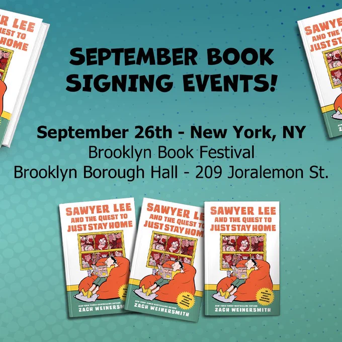 Informational graphic showing all the signature dates and locations for September 2026. 

September 26th - New York, NY, Brooklyn Book Festival, Brooklyn Borough Hall - 209 Joralemon St.